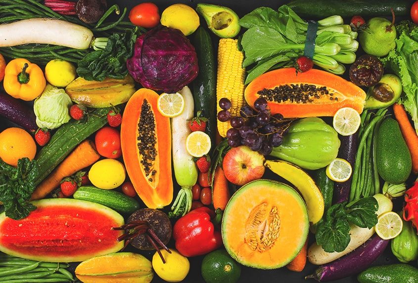 El etiquetado de fruta y verdura.